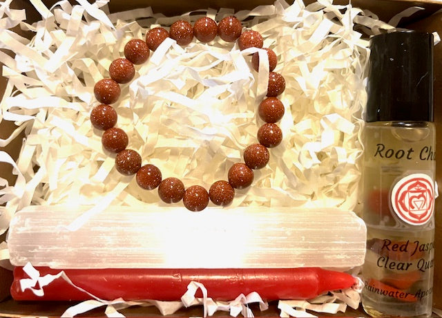 Root Chakra Balance Kit - Goldstone Bracelet