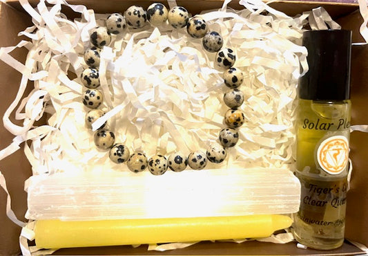 Solar Plexus Chakra Balance Kit - Dalmation Stone Bracelet