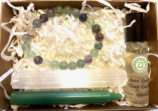 Heart Chakra Balance Kit - Green Fluorite Bracelet