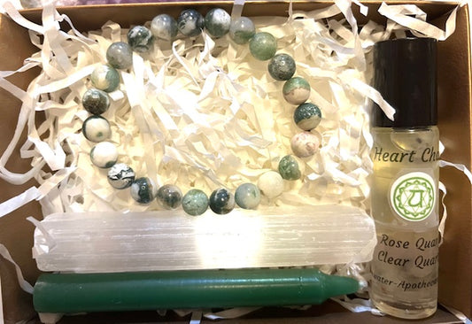 Heart Chakra Balance Kit - Tree Agate Bracelet