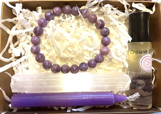 Crown Chakra Balance Kit - Lepidolite Bracelet