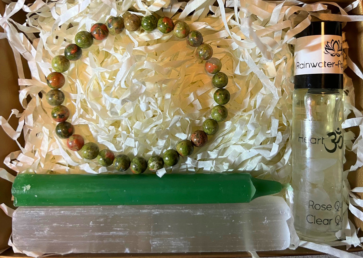 Heart Chakra Balance Kit - Unakite Bracelet