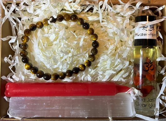 Root Chakra Balance Kit - Tiger's Eye Bracelet